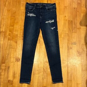 American Eagle Outfitters Women's Dark Blue Skinny Jeans